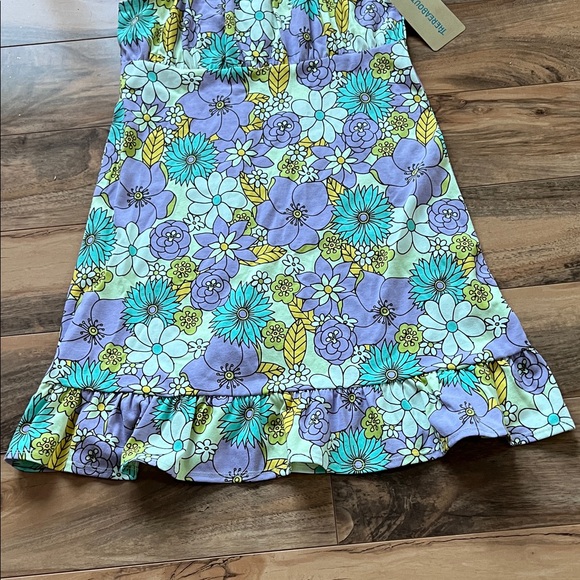 Thereabouts Floral Ruffle Dress NWT 10/12 Purple Yellow Green Blue Tween Girl - Picture 4 of 5
